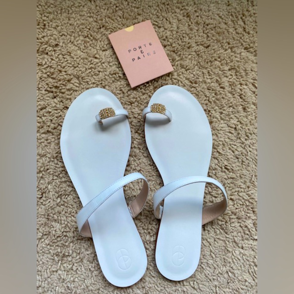 Porte & Paire embellished leather sandals.